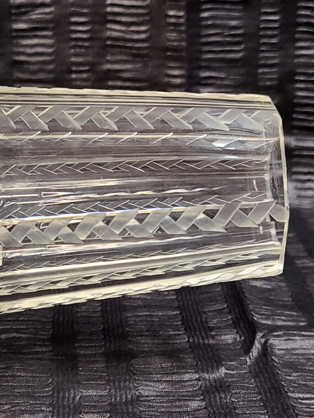 Unique Vintage Art Deco MCM Style Cut Crystal Vase 9